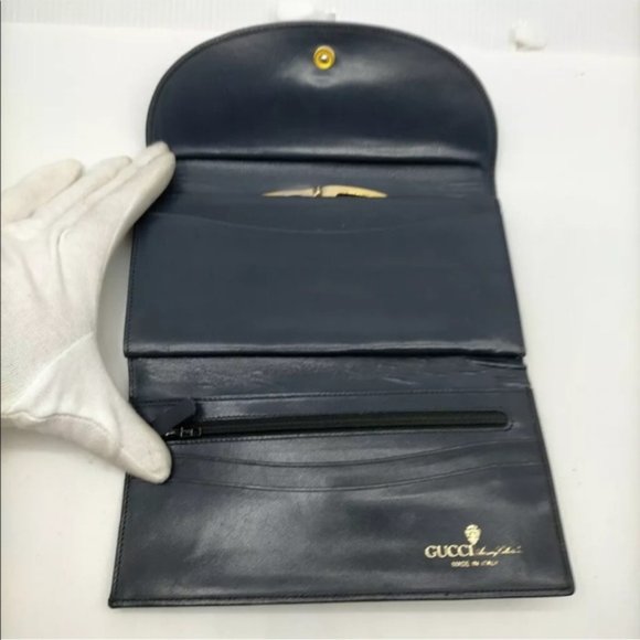 Gucci Long Wallet Blue Leather - Picture 4 of 10